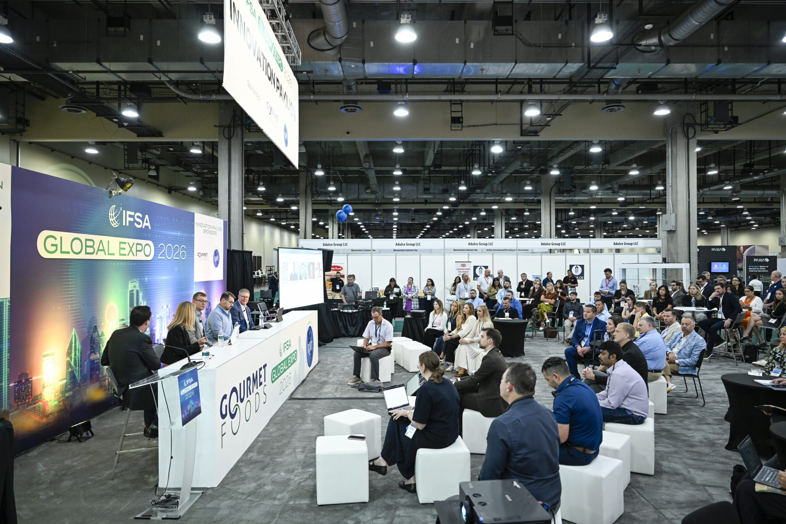 The "Turning Data into Dinner: How AI is Transforming Airline Catering" panel at the 2026 IFSA Global EXPO. All photos via Caught in the Moment Photography